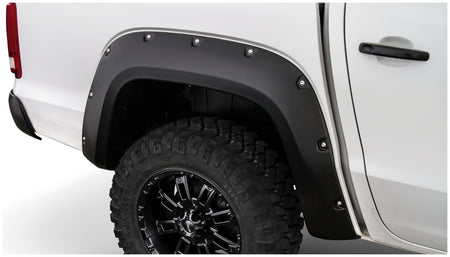 Bushwacker 171002-02 - Black Pocket/Rivet Style Smooth Finish Rear Fender Flares For 2011-2022 Volkswagen Amarok (Excludes Diesel) Fits 61.2 Inch Bed Bushwacker 2