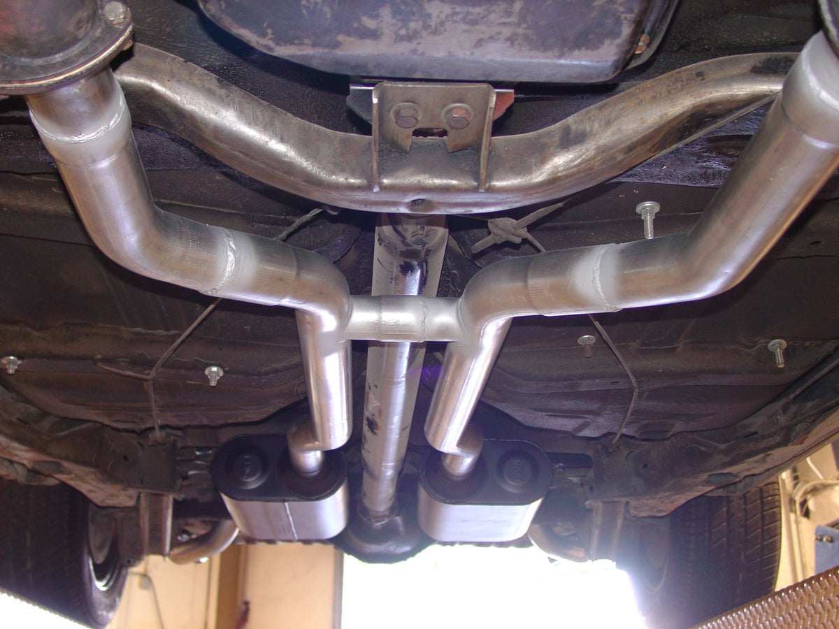Flowmaster 17119 - American Thunder Crossmember-Back Exhaust System Fits 1964-1972 GM A-Body With V8 Engines, 2.5 Inch Pipes Aluminized Steel Aggressive To Moderate Sound Flowmaster 4