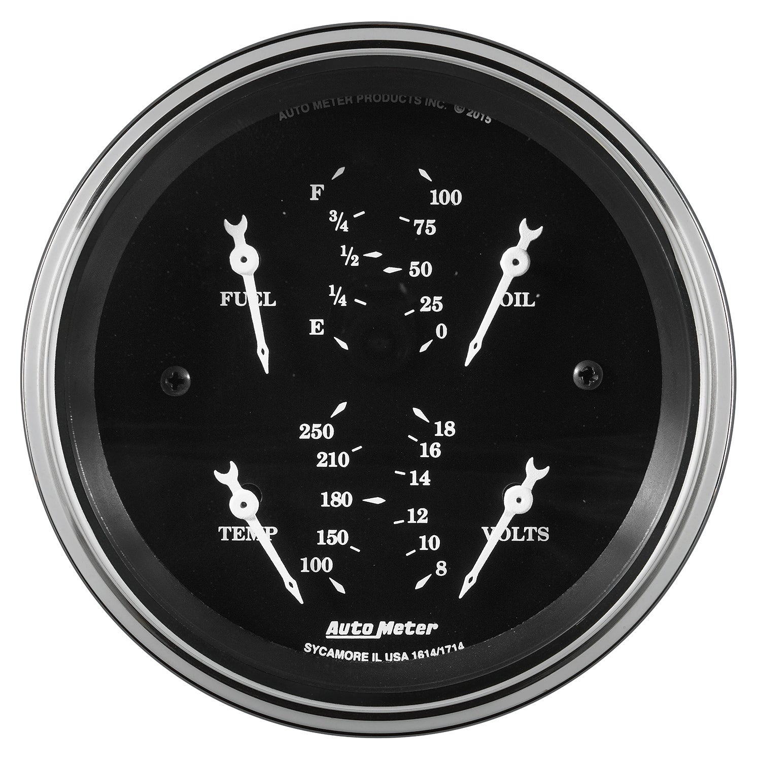 AutoMeter 1713 - GAUGE,QUAD, 3 3/8", 240OE-33OF ELEC, OLD TYME BLK 3