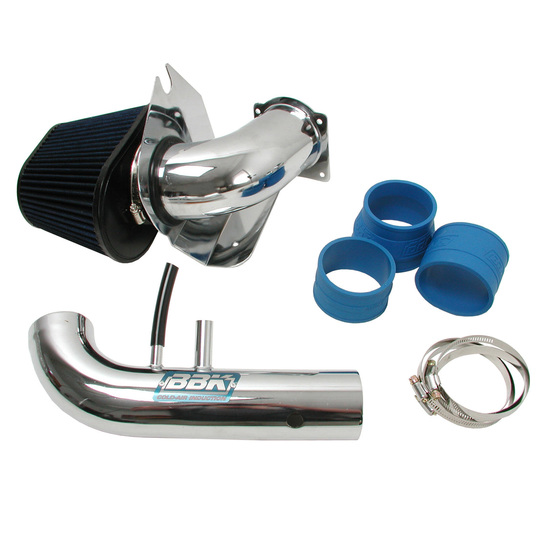 BBK Performance Parts 1718 - 1996-2004 MUSTANG 4.6L GT COLD AIR INTAKE-FENDERWELL (Powder Coated Chrome) 1