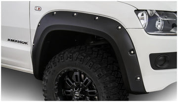 Bushwacker Body Bushwacker 171905-02 - Black Pocket/Rivet Style Smooth Finish 4-Piece Fender Flare Set For 2017-2022 Volkswagen Amarok (Excludes Diesel) Fits 61.2 Inch Bed Bushwacker