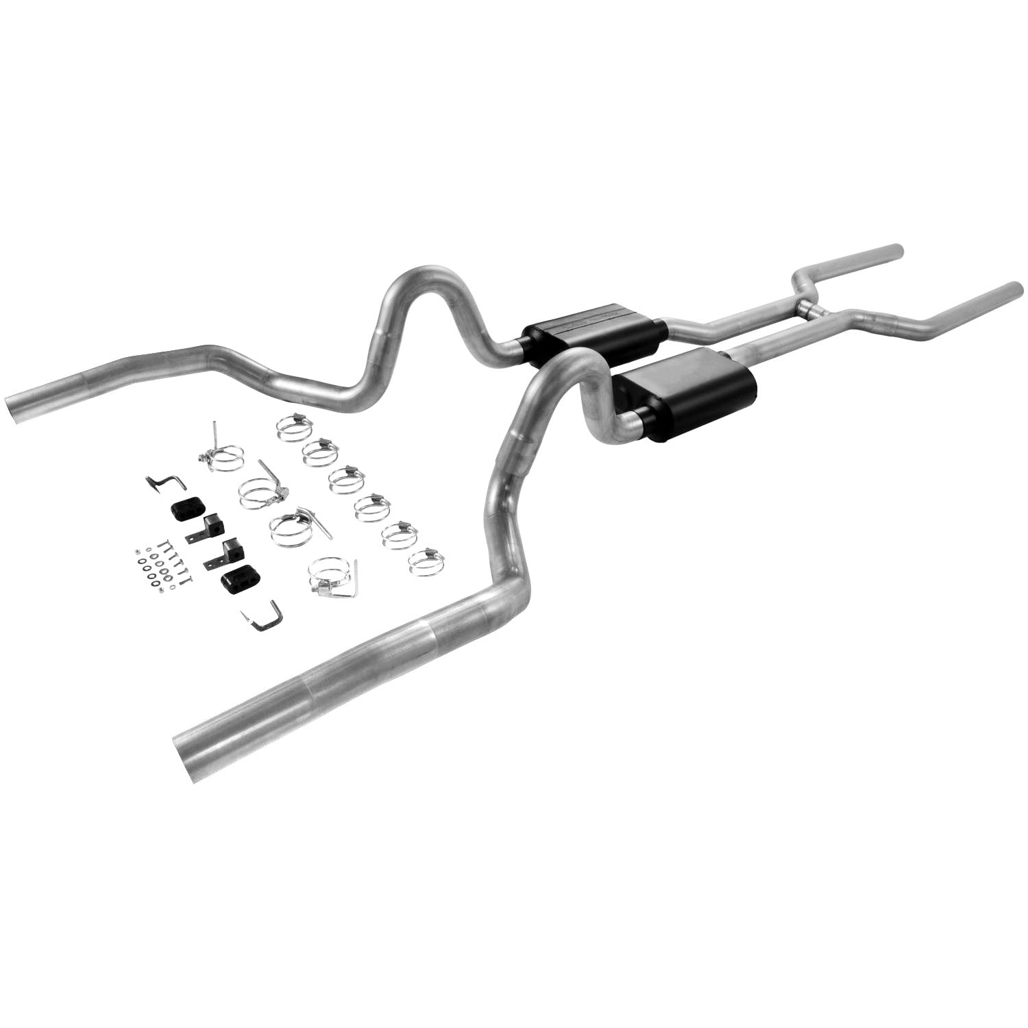 Flowmaster 17200 - American Thunder Crossmember-Back Exhaust System Fits 1968-1972 GM A-Body, 3.00 Inch Aluminized Steel - Flowmaster 1
