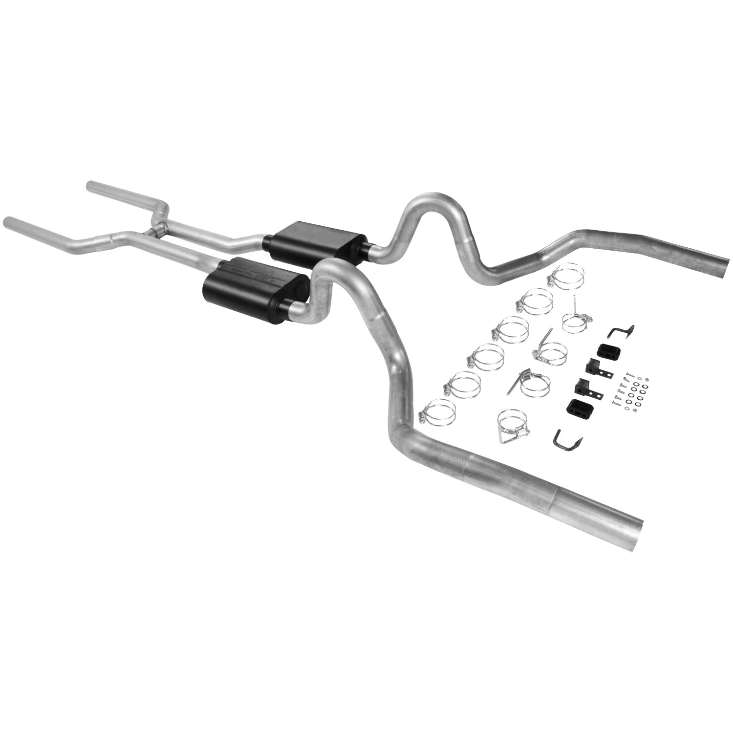 Flowmaster 17200 - American Thunder Crossmember-Back Exhaust System Fits 1968-1972 GM A-Body, 3.00 Inch Aluminized Steel - Flowmaster 2