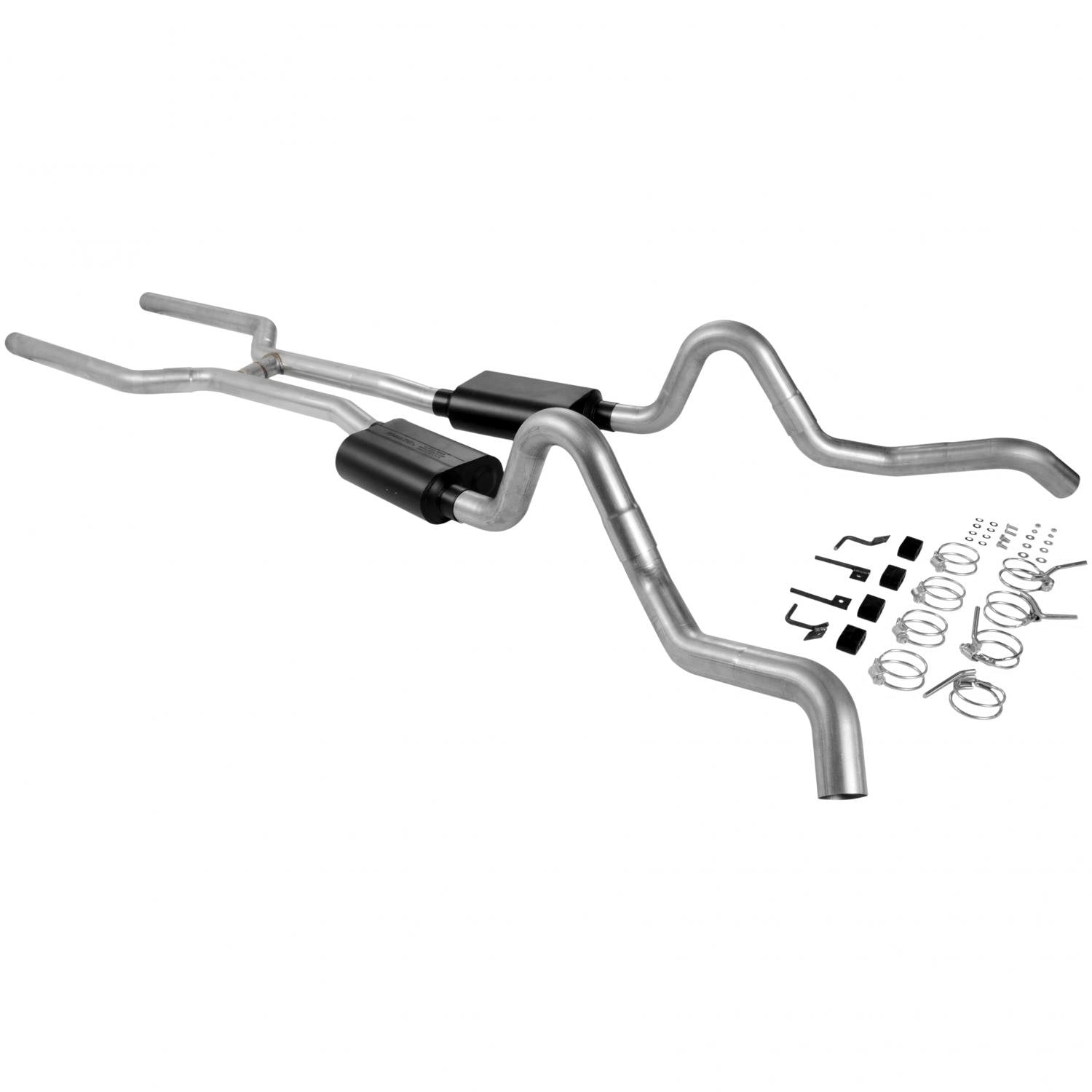 Flowmaster 17202 - American Thunder Crossmember-Back Exhaust System Fits 1964-1967 GM A-Body With A V8 Engine 3.0 Inch Aluminized Pipes Aggressive Sound Flowmaster 2