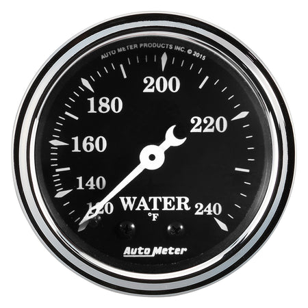 AutoMeter 1733 - GAUGE, WATER TEMP, 2 1/16", 120-240?F, MECH, OLD TYME BLACK 5