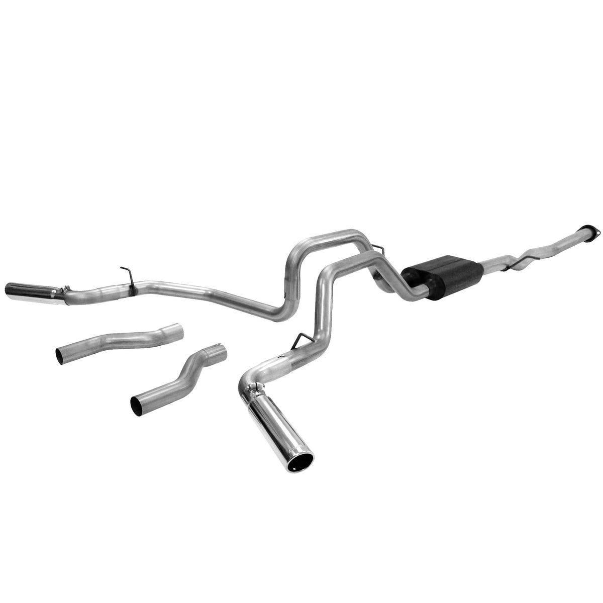 Flowmaster 17428 - American Thunder Cat-Back Exhaust System 1999-2007* Silverado/Sierra 1500 4.3L, 4.8L, 5.3L Engine Aluminized Steel Aggressive To Moderate Sound Flowmaster 1