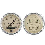 AutoMeter 1800 - GAUGE KIT, 2 PC., QUAD & SPEEDOMETER, 3 3/8", ANTIQUE BEIGE 3