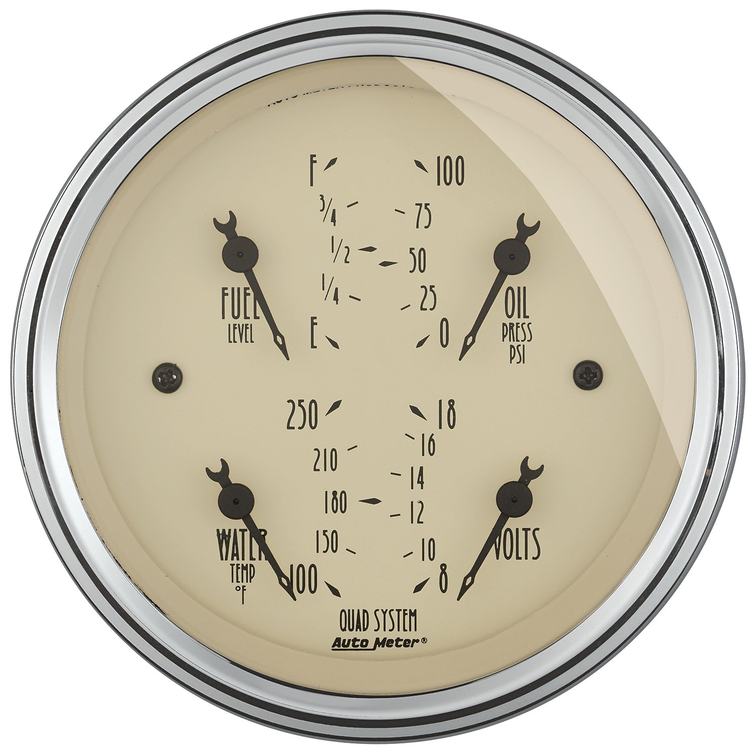 AutoMeter 1812 - GAUGE, QUAD, 3 3/8", 240OE-33OF, ELEC, ANTIQUE BEIGE 3