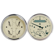 AutoMeter 1820 - GAUGE KIT, 2 PC., QUAD & TACH/SPEEDO, 3 3/8", ANTIQUE BEIGE 3