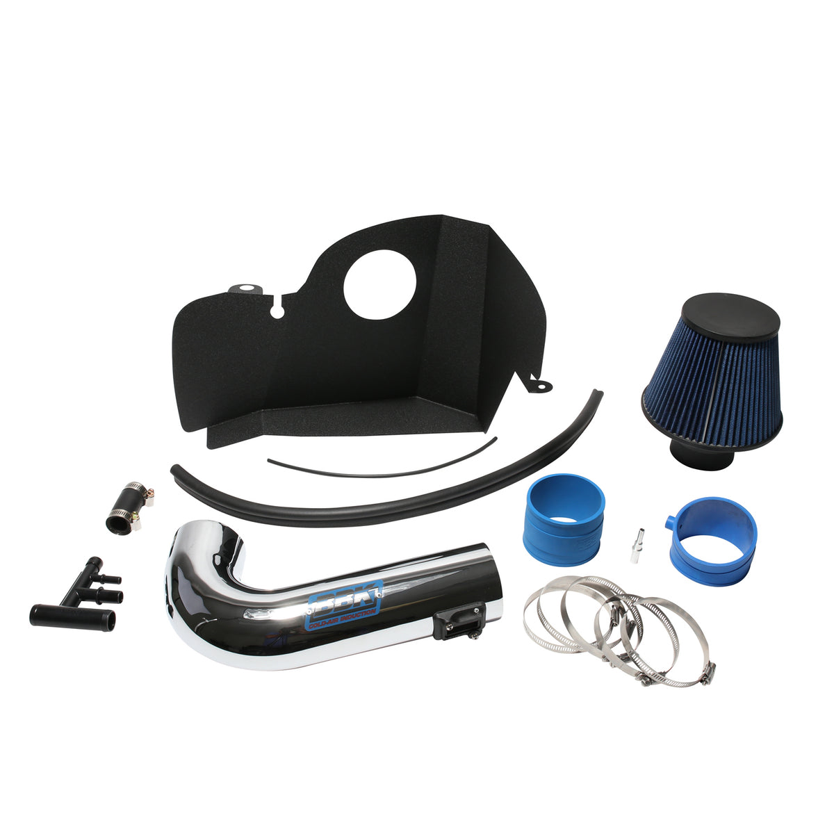 BBK Performance Parts 1847 - 2015-2017 MUSTANG GT 5.0 COLD AIR INTAKE KIT (Powder Coated Chrome) 2