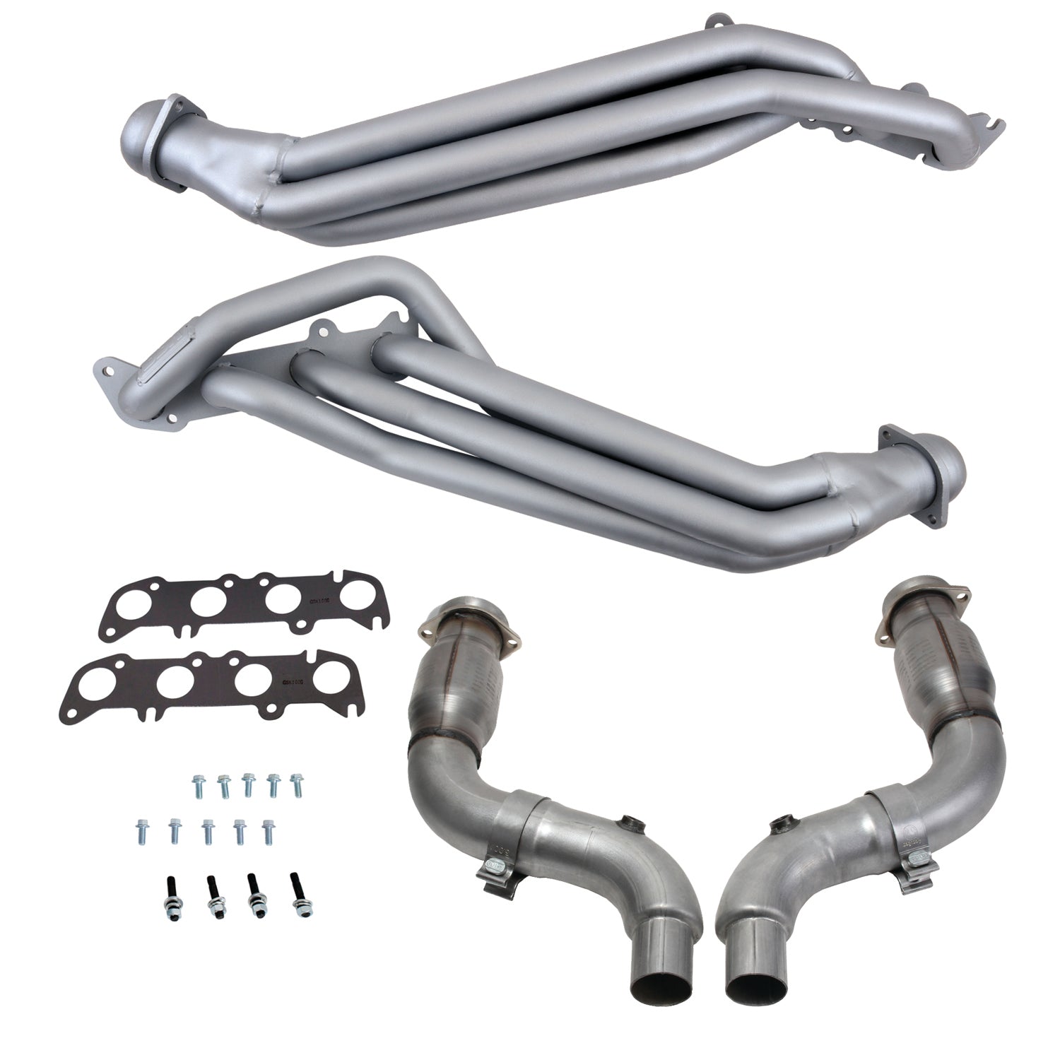 BBK Performance Parts 18563 - 15-23 MUSTANG 5.0 1-7/8 LONG TUBE HEADERS PLUS MID PIPE (TITANIUM CERAMIC) 1
