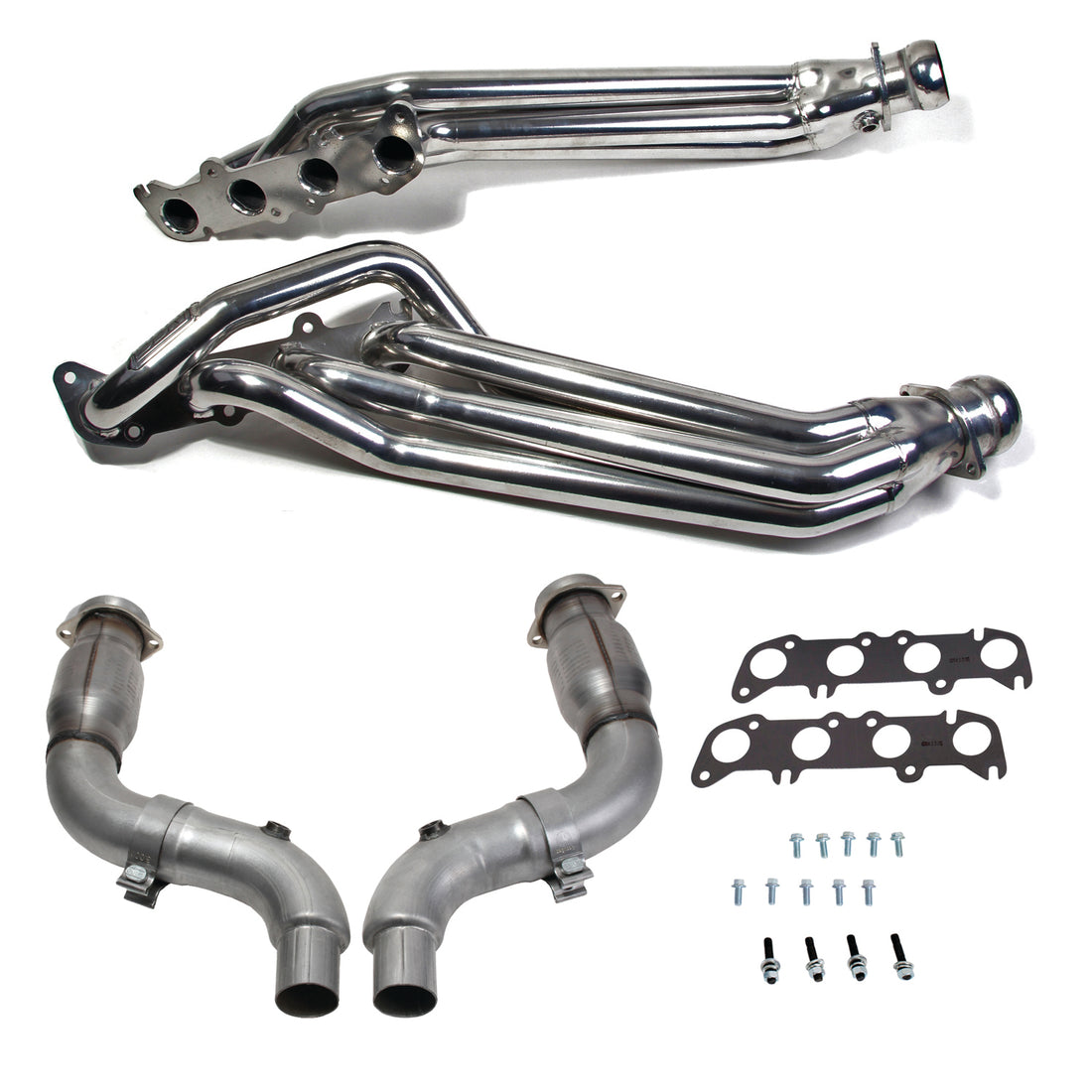 BBK Performance Parts 18564 - 15-23 MUSTANG 5.0 1-7/8 LONG TUBE HEADERS PLUS MID PIPE (SILVER CERAMIC) 1