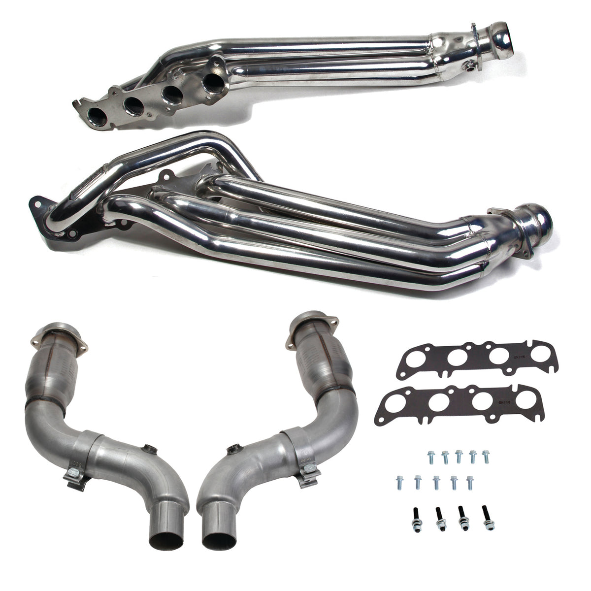 BBK Performance Parts 18564 - 15-23 MUSTANG 5.0 1-7/8 LONG TUBE HEADERS PLUS MID PIPE (SILVER CERAMIC) 1