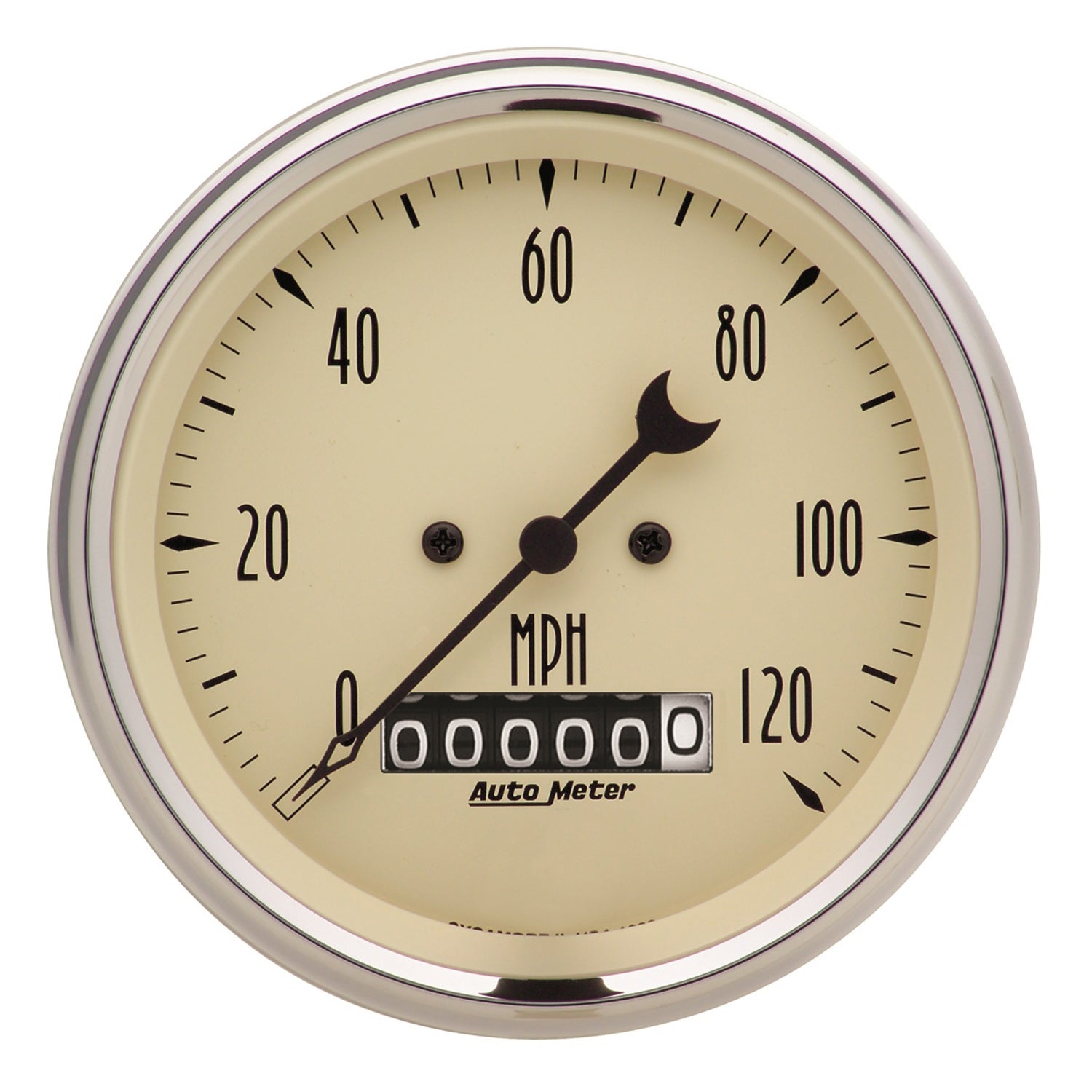 AutoMeter 1879 - GAUGE, SPEEDO., 3 3/8", 120MPH, ELEC. PROG. W/ WHEEL ODO, ANTQ BEIGE 3