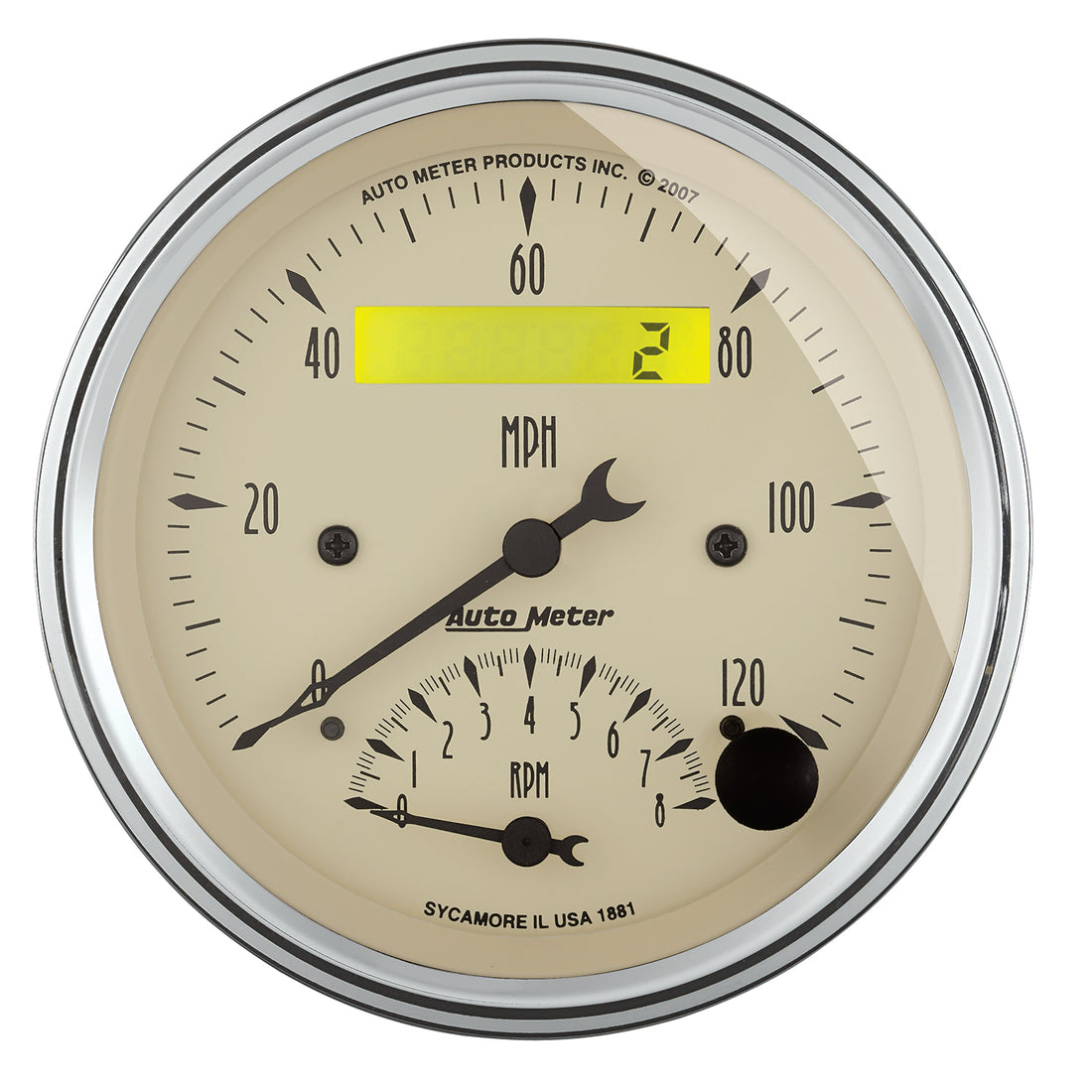 AutoMeter 1820 - GAUGE KIT, 2 PC., QUAD & TACH/SPEEDO, 3 3/8", ANTIQUE BEIGE 5