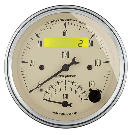 AutoMeter 1820 - GAUGE KIT, 2 PC., QUAD & TACH/SPEEDO, 3 3/8", ANTIQUE BEIGE 5