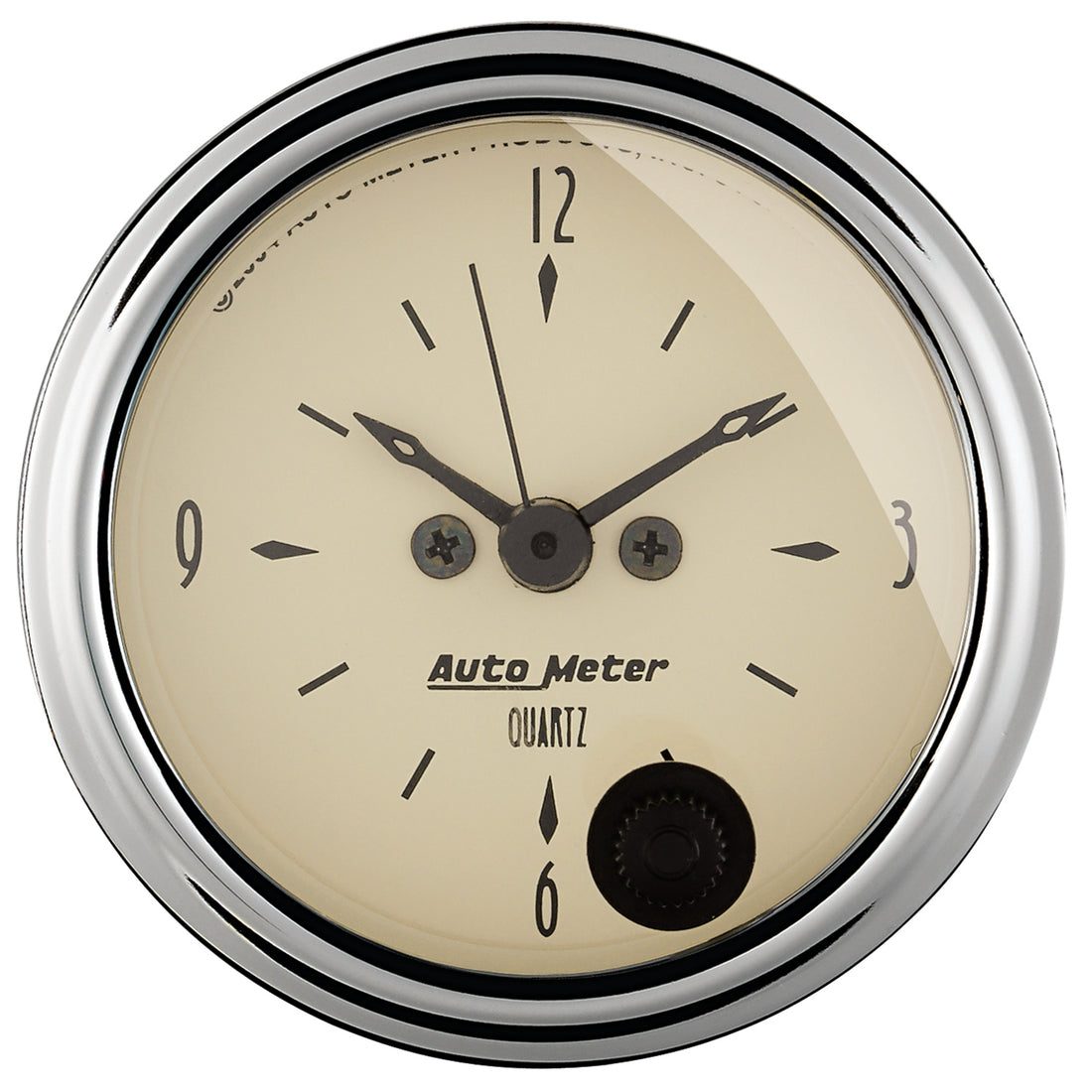 AutoMeter 1885 - GAUGE, CLOCK, 2 1/16", 12HR, ANALOG, ANTIQUE BEIGE 1