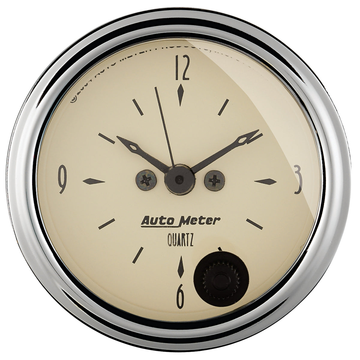 AutoMeter 1885 - GAUGE, CLOCK, 2 1/16", 12HR, ANALOG, ANTIQUE BEIGE 1