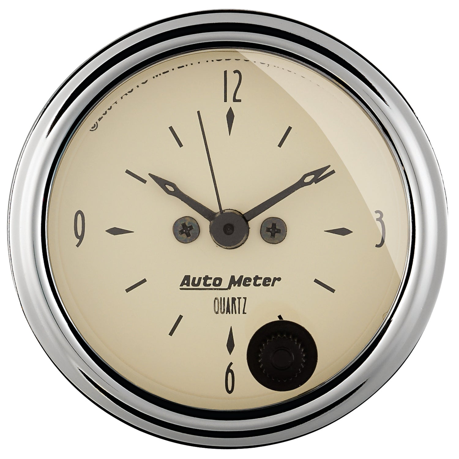 AutoMeter 1885 - GAUGE, CLOCK, 2 1/16", 12HR, ANALOG, ANTIQUE BEIGE 1