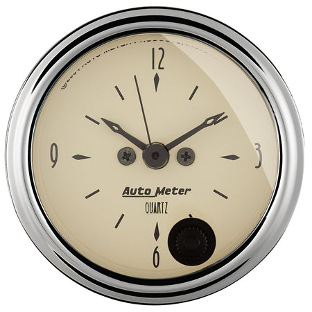 AutoMeter 1885 - GAUGE, CLOCK, 2 1/16", 12HR, ANALOG, ANTIQUE BEIGE 1