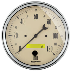 AutoMeter 1889 5" SPEEDOMETER, 0-120 MPH, ANTIQUE BEIGE