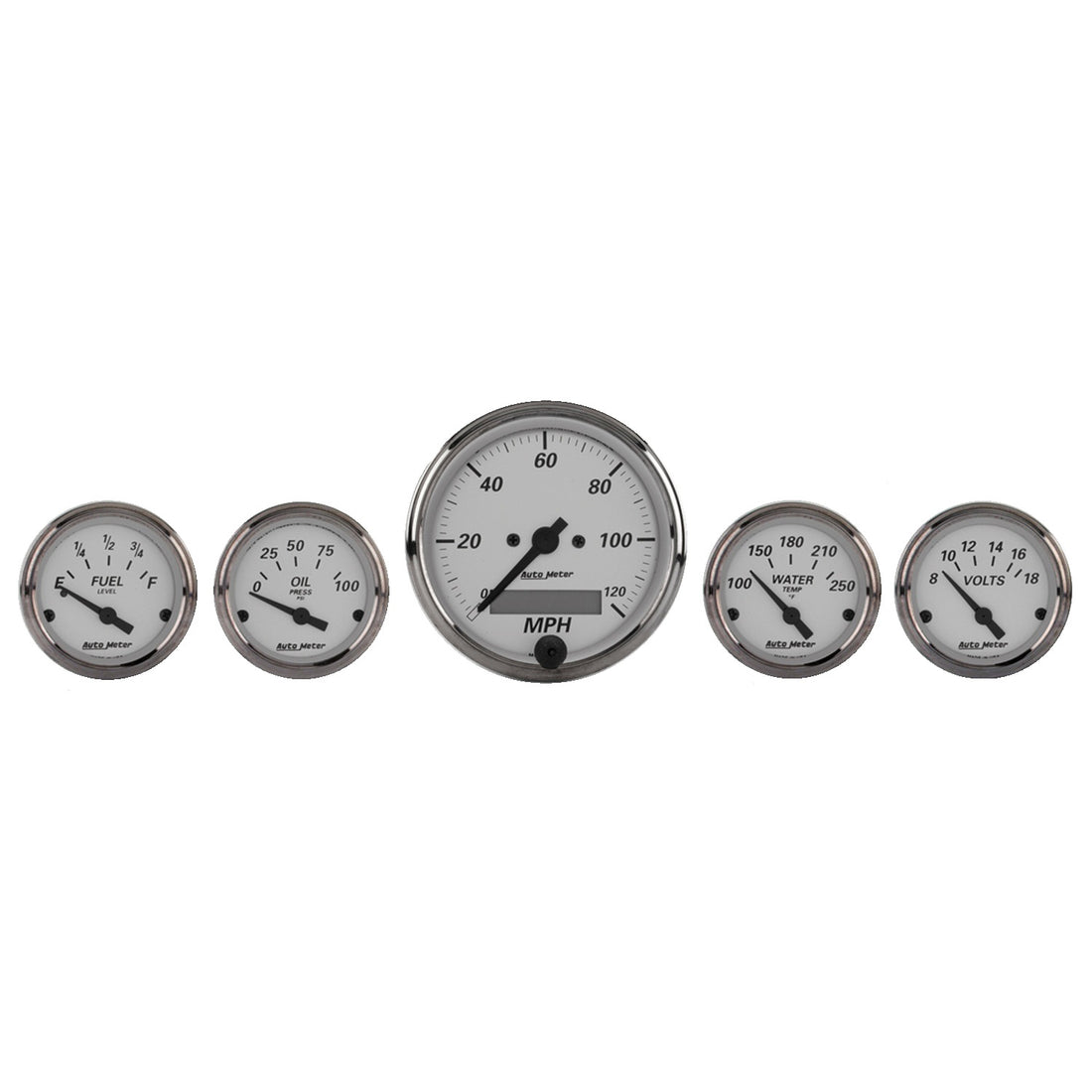 AutoMeter 1902 - GAUGE KIT, 5 PC., 3 1/8" & 2 1/16", ELEC. SPEEDOMETER, AMERICAN PLATINUM 5