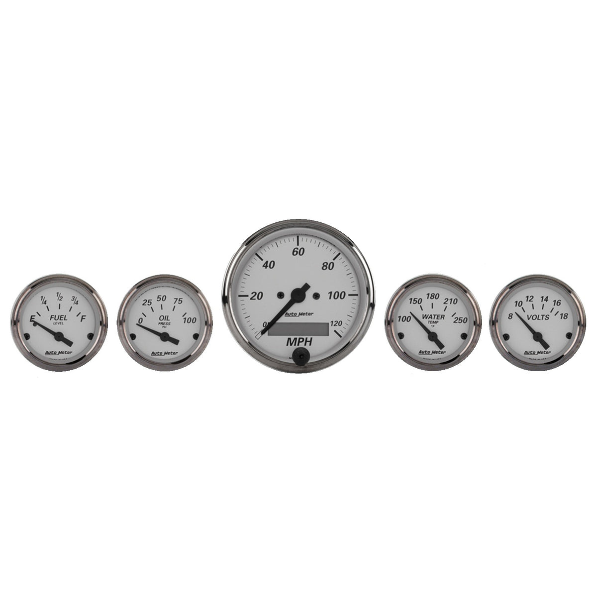 AutoMeter 1902 - GAUGE KIT, 5 PC., 3 1/8" & 2 1/16", ELEC. SPEEDOMETER, AMERICAN PLATINUM 5