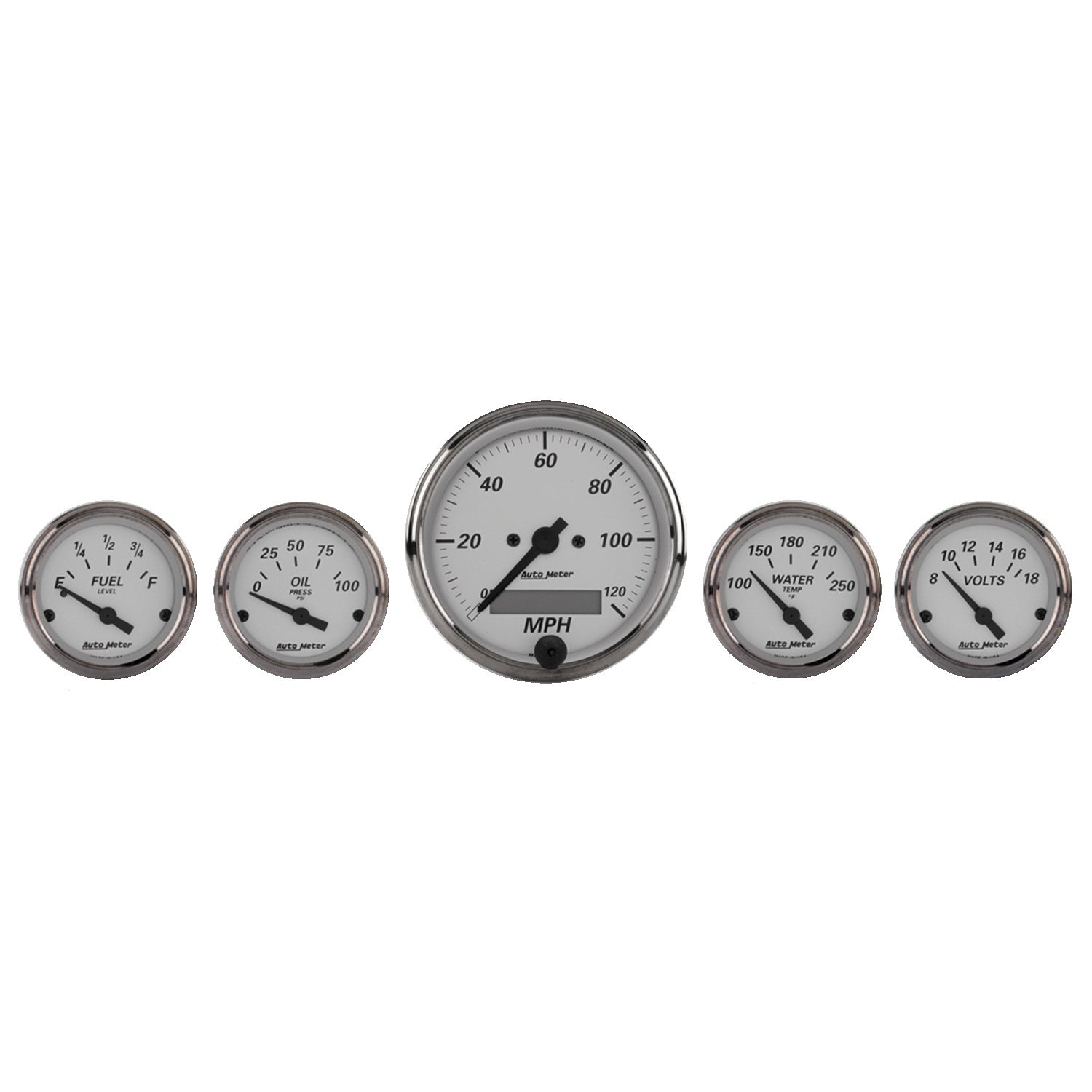 AutoMeter 1902 - GAUGE KIT, 5 PC., 3 1/8" & 2 1/16", ELEC. SPEEDOMETER, AMERICAN PLATINUM 5