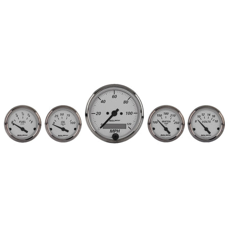AutoMeter 1902 - GAUGE KIT, 5 PC., 3 1/8" & 2 1/16", ELEC. SPEEDOMETER, AMERICAN PLATINUM 5