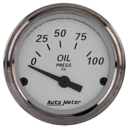 AutoMeter 1928 - GAUGE, OIL PRESS, 2 1/16", 100PSI, ELEC, AMERICAN PLATINUM 4