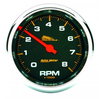 AutoMeter 19300 - GAUGE, TACH, 3 3/4", 8K RPM, 2&4 CYLINDER, BLACK, PRO-CYCLE 4