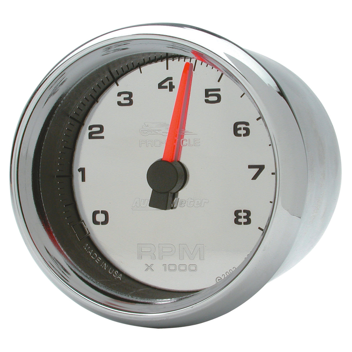 AutoMeter 19308 - GAUGE, TACH, 2-5/8", 8K RPM, 2&4 CYLINDER, CHROME, PRO-CYCLE 3