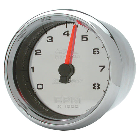 AutoMeter 19308 - GAUGE, TACH, 2-5/8", 8K RPM, 2&4 CYLINDER, CHROME, PRO-CYCLE 3