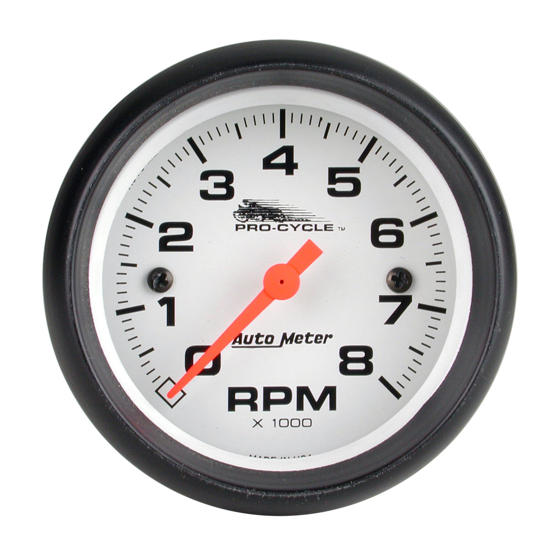AutoMeter 19325 - GAUGE, TACH, 2 5/8", 8K RPM, 2&4 CYLINDER, WHITE, PRO-CYCLE 3