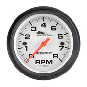 AutoMeter 19325 - GAUGE, TACH, 2 5/8", 8K RPM, 2&4 CYLINDER, WHITE, PRO-CYCLE 3
