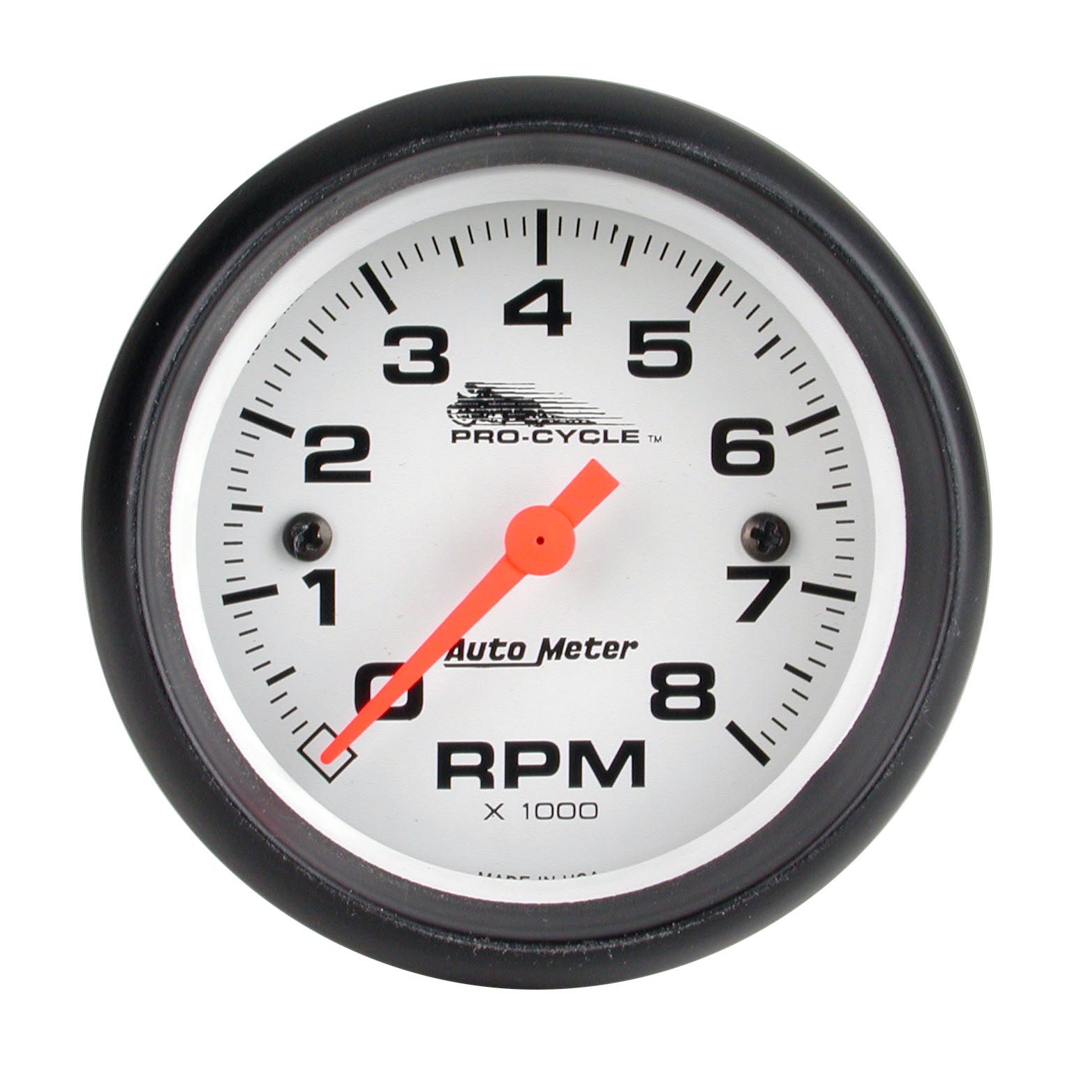 AutoMeter 19325 - GAUGE, TACH, 2 5/8", 8K RPM, 2&4 CYLINDER, WHITE, PRO-CYCLE 3
