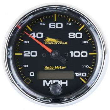 AutoMeter 19350 - GAUGE, SPEEDO, 3 3/4", 120 MPH, ELEC, BLACK, PRO-CYCLE 4