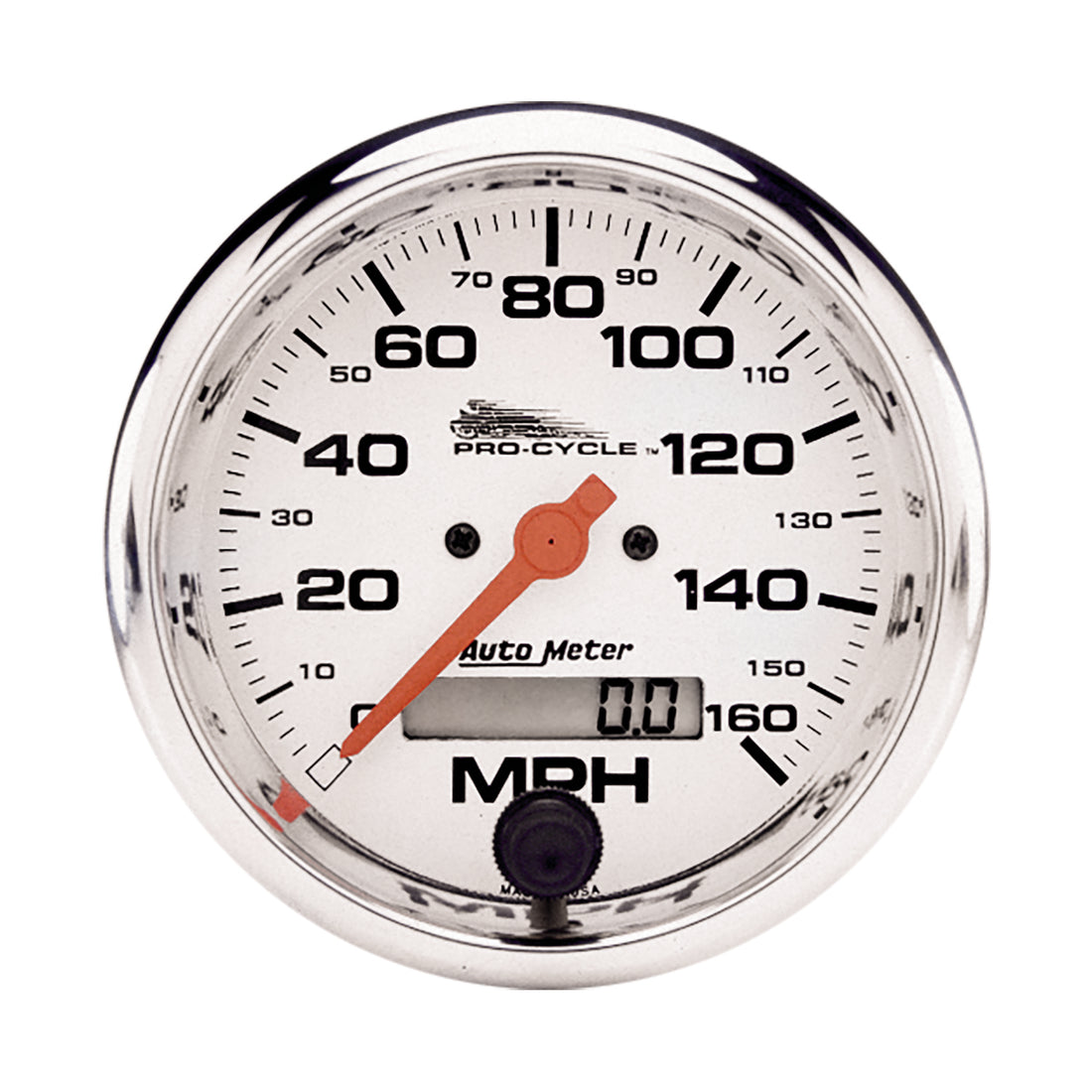 AutoMeter 19355 - GAUGE, SPEEDO, 3 3/4", 160 MPH, ELEC, WHITE, PRO-CYCLE 3