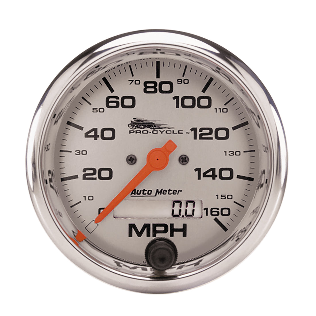 AutoMeter 19356 - GAUGE, SPEEDO, 3 3/4", 160 MPH, ELEC, SILVER, PRO-CYCLE 3