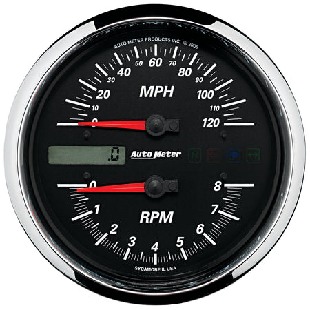 AutoMeter 19466 - GAUGE, TACH/SPEEDO, 4 1/2", 8K RPM/120 MPH, BLACK, PRO-CYCLE 3