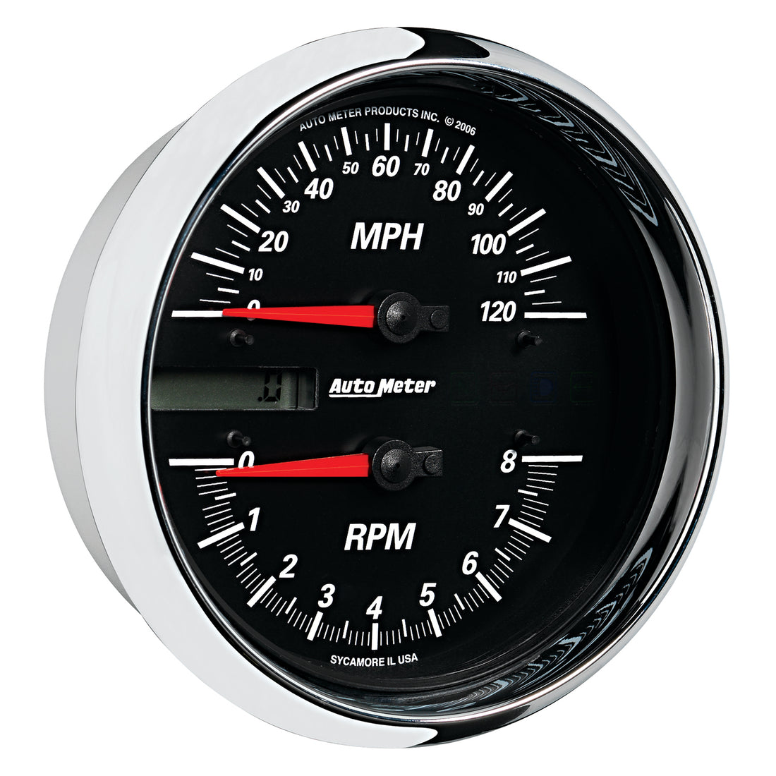 AutoMeter 19466 - GAUGE, TACH/SPEEDO, 4 1/2", 8K RPM/120 MPH, BLACK, PRO-CYCLE 4