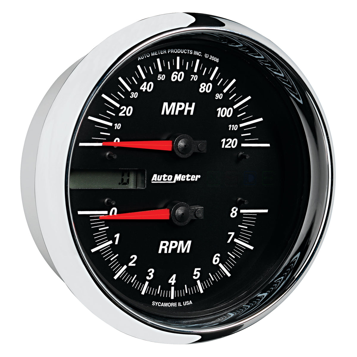AutoMeter 19466 - GAUGE, TACH/SPEEDO, 4 1/2", 8K RPM/120 MPH, BLACK, PRO-CYCLE 4
