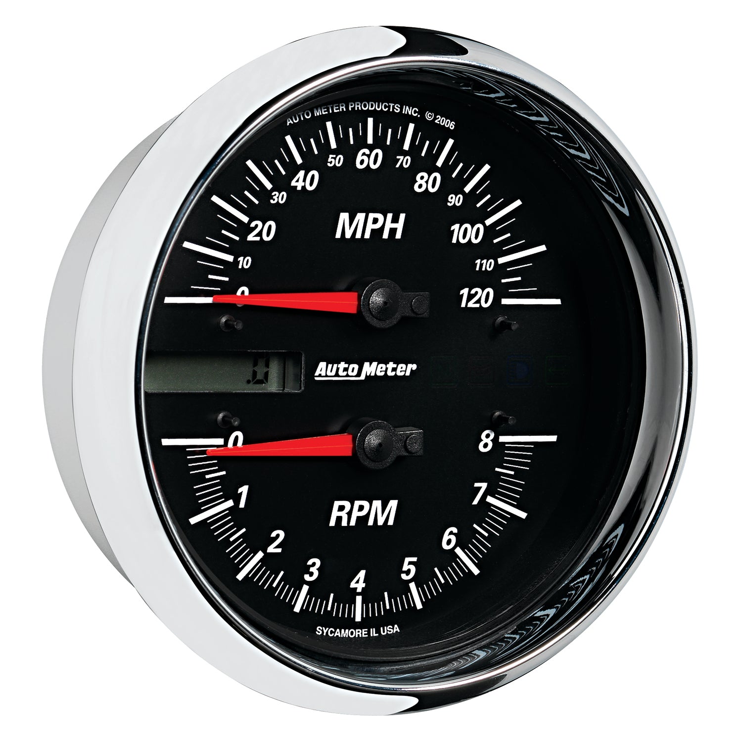 AutoMeter 19466 - GAUGE, TACH/SPEEDO, 4 1/2", 8K RPM/120 MPH, BLACK, PRO-CYCLE 4