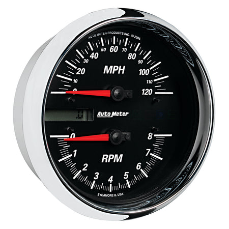 AutoMeter 19466 - GAUGE, TACH/SPEEDO, 4 1/2", 8K RPM/120 MPH, BLACK, PRO-CYCLE 4