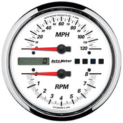 AutoMeter 19467 - GAUGE, TACH/SPEEDO, 4 1/2", 8K RPM/120 MPH, WHITE, PRO-CYCLE 3