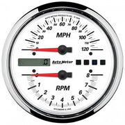 AutoMeter 19467 - GAUGE, TACH/SPEEDO, 4 1/2", 8K RPM/120 MPH, WHITE, PRO-CYCLE 4