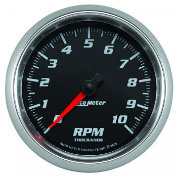 AutoMeter 19698 - GAUGE, TACHOMETER, 3 3/8", 10K RPM, BLACK, PRO-CYCLE 4