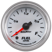 AutoMeter 19709 - GAUGE, FUEL LEVEL, 2 1/16", 0-280O PROGRAMMABLE, WHITE, PRO-CYCLE