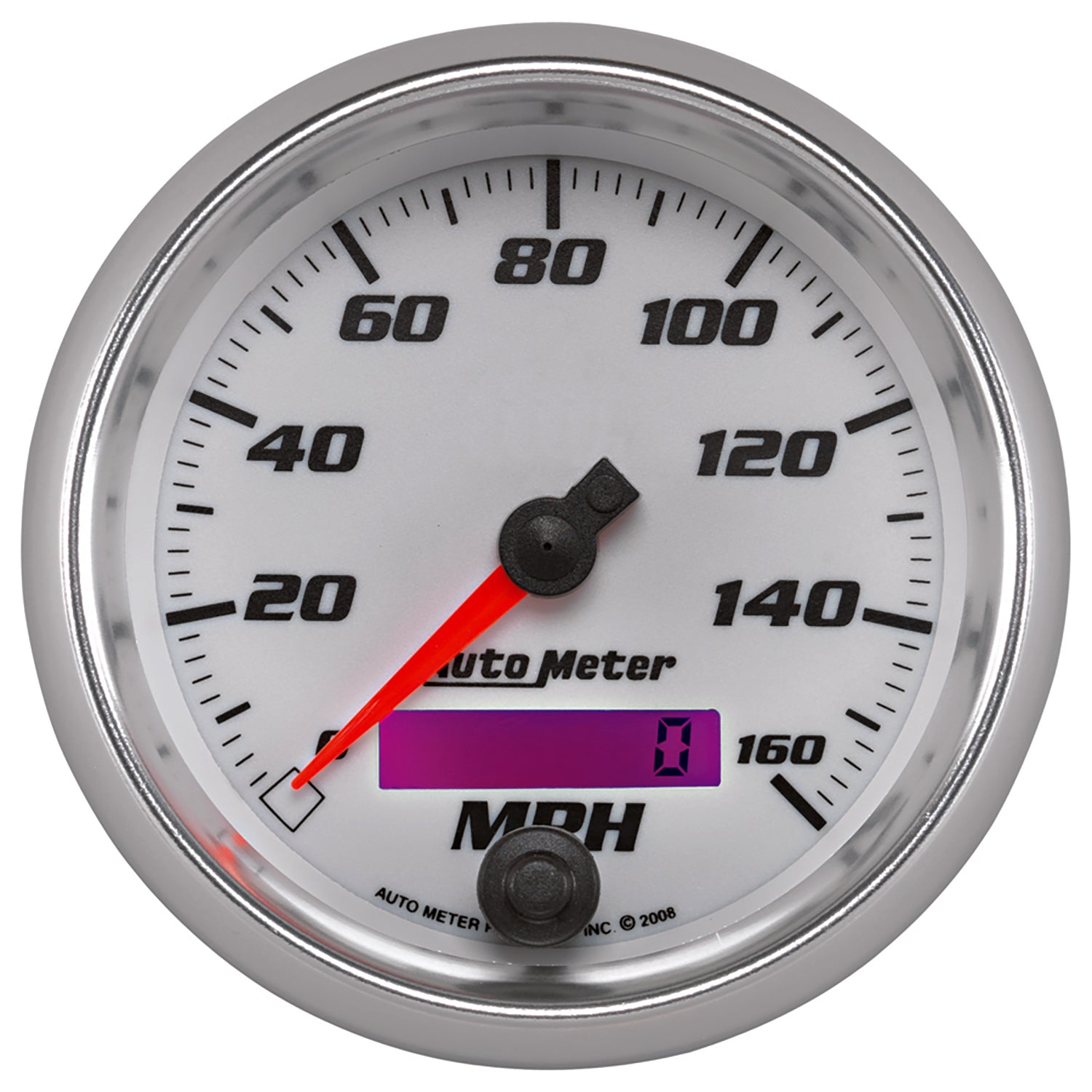 AutoMeter 19789 - GAUGE, SPEEDOMETER, 3 3/8", 160MPH, ELEC. PROGRAMMABLE, WHITE, PRO-CYCLE 3
