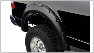 Bushwacker 20054-02 - Black Pocket/Rivet Style Smooth Finish Rear Fender Flares For 2004-2008 Ford F150 Bushwacker 1
